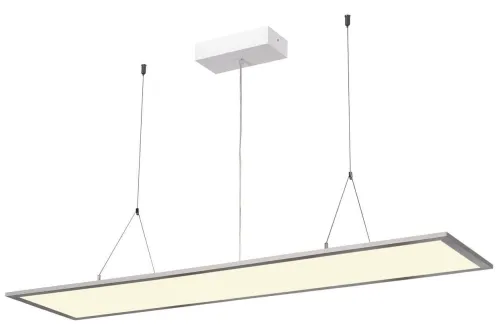 Szara płaska ledowa prostokątna lampa wisząca do biura SLV 1003051 I-Pendant 43W 4000K Dali 80stopni 119,5cm Obniżka ceny
