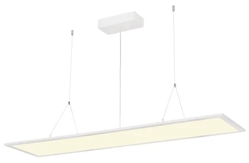 Promocja Biała płaska ledowa prostokątna lampa wisząca do biura SLV 1003049 I-Pendant 43W 4000K Dali 80stopni 119,5cm