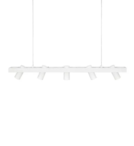 Lampa wisząca biała w stylu skandynawskim reflektory nad stół w jednym rzędzie MarkSlojd 107783 Torino 5xGU10 102cm Wybór klientów