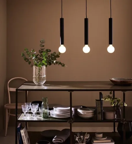 Cena promocyjna Lampa wisząca w stylu industrialnym listwa nad stół z metalowymi rurkami MarkSlojd 108262 Sencillo 3xE27 75cm