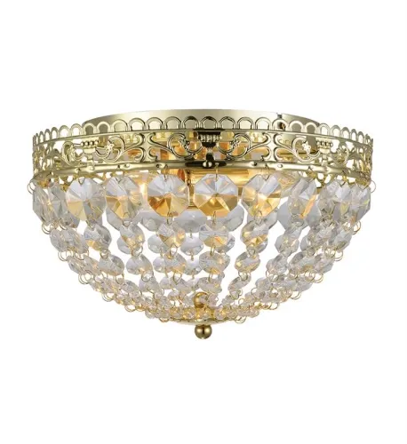 Zniżka Lampa sufitowa plafoniera złota z kryształkami do małych pomieszczeń MarkSlojd 106063 Saxholm 2xE14 27cm