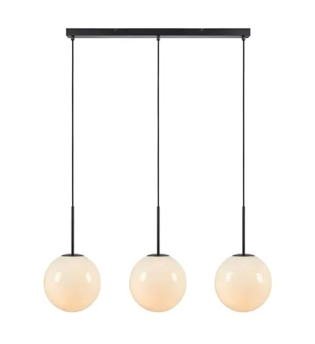 Lampa wisząca nad wyspę 3 białe szklane klosze i kontrastowy czarny stelaż MarkSlojd 108269 Dione 3xE14 Nowy
