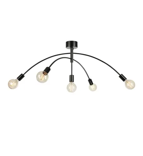 Przestronna lampa sufitowa czarna w stylu industrialnym do dużych pomieszczeń MarkSlojd Crux 108280 5xE27 105cm Kup teraz