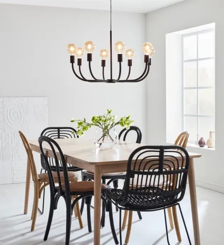 Sprawdź teraz Lampa wisząca 8 ramion skierowanych w górę i czarny metalowy stelaż MarkSlojd 108291 Amistoso 8xE27 47cm x 75cm