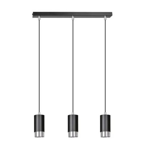 Ekspresowa dostawa Lampa wisząca trzy małe tubki w rzędzie Emibig 816/3 Czarny/Chrom Fumiko 3 Bl/Chrome 3xGU10 45cm
