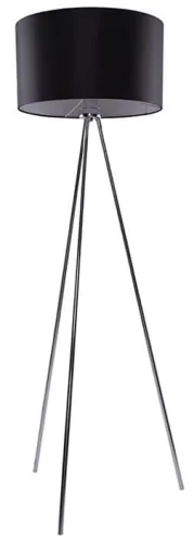 Lampa podłogowa trójnóg chromowane nogi i czarny abażur Azzardo AZ1039 Finn E27 150x45cm Wyprzedaż