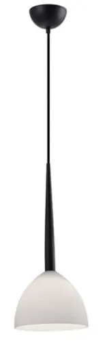 Nowy Lampa wisząca biały kopułowy szklany klosz na czarnej lince Azzardo AZ3334 Eliza E27 22cm