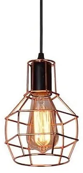 Czarna lampa wisząca z miedzianą metalową klatką Azzardo AZ1659 Carron E27 Super okazja