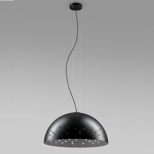 Czarna kopułowa lampa wisząca z otworami w kloszu Ramko 66756 Blum E27 50cm Wysoka jakość