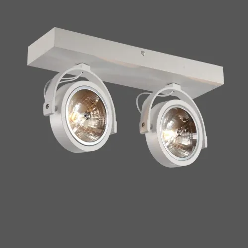 Biała lampa sufitowa z dwoma reflektorami na ES111 Elkim Lighting 412802002 Lirio Szybka wysyłka