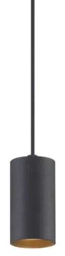 Nowość Czarna lampa wisząca tuba 6x11cm Elkim Lighting 501001003 Stala GU10