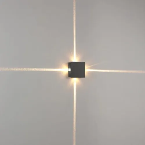 Najlepsza cena Czarny kinkiet kostka z wąską linią światła w cztery strony Elkim Lighting 616004103 Mollis LED 4x1W 3000K