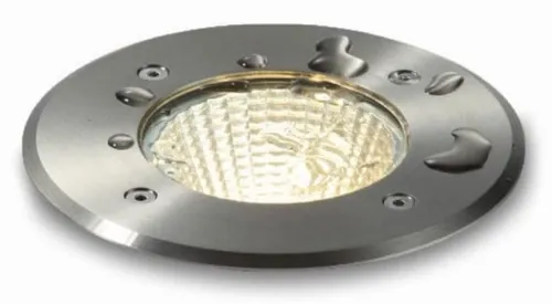 Cena promocyjna Okrągła lampa najazdowa stal polerowana Elkim Lighting 802802101 Grund LED 9W 3000K IP67 38stopni 12cm