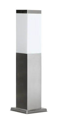 Niska cena Srebrna zewnętrzna lampa stojąca słupek oświetlający ogród SU-MA SS802-450 Inox Kwadrat E27 IP44 45cm
