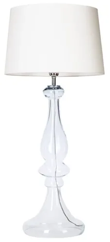 Premium Lampa stołowa nocna szklana podstawa i biały abażur 4Concepts L203061230 Louvre E27 99cm x 45cm