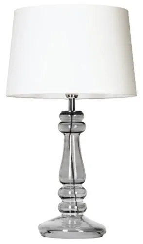 Lampa stołowa z szklaną dymną podstawą i białym abażurem 4Concepts L051361217 Petit Trianon E27 56cm x 33cm Wyjątkowa oferta