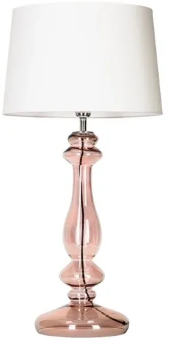 Lampa stołowa szklana miedziana podstawa z białym abażurem 4Concepts L204461228 Versailles E27 79cm x 40cm Super okazja