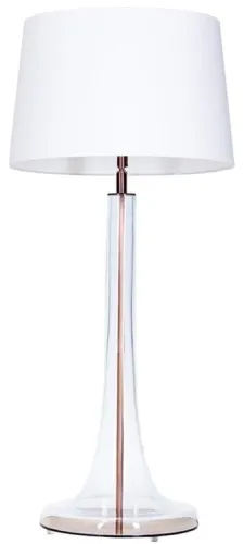 Okazja Lampa stołowa transparentna szklana podstawa i biały abażur 4Concepts L214018230 Lozanna E27 94cm x 45cm