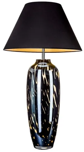 Lampa stołowa ręcznie malowana podstawa z czarno złotym abażurem 4Concepts L209062325 Cannes E27 88cm x 55cm Hit sprzedaży