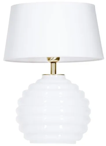 Lampa stołowa Nocna szklana podstawa z abażurem 4Concepts L216922501 Antibes White E27 30cm x 42cm biały biały Ostatnia szansa