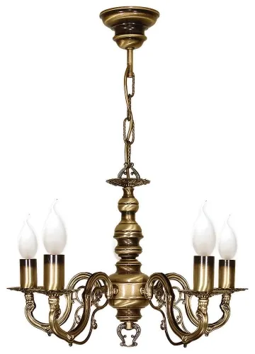 Oferta Patynowany klasyczny żyrandol świecznikowy na łańcuchu Lemir O1315/W5 Antares 5xE14 45cm