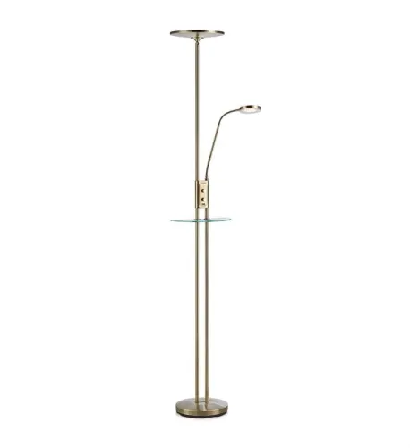 Lampa podłogowa w kolorze mosiądzu z płaskim panelem LED wbudowany przełącznik funkcja lampki do czytania MarkSlojd 107009 Friend 180cm Zamów dziś