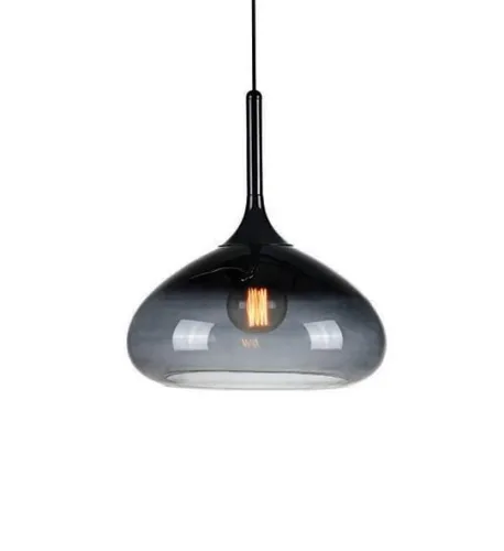 Bezpieczne zakupy Lampa wisząca czarna minimalistyczna obły szklany klosz z ciemnym gradientem MarkSlojd 106394 Cooper 40cm