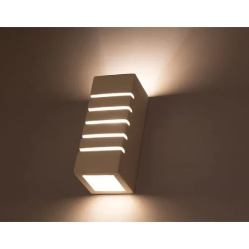 Biały gipsowy kinkiet sześcian Sollux Lighting SL.0161 Samir E27 Popularny